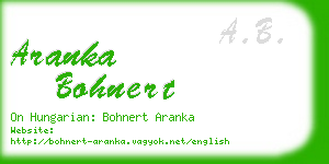 aranka bohnert business card